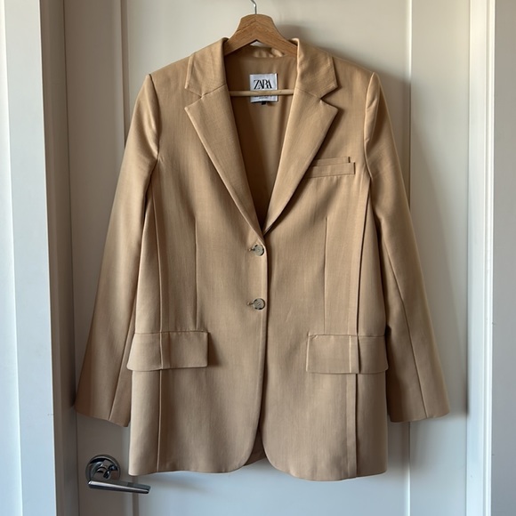 ZARA Woman BLAZERS | STRAIGHT CUT oversized fit BLAZER Apricot | 2010/706/739 S - Picture 9 of 15